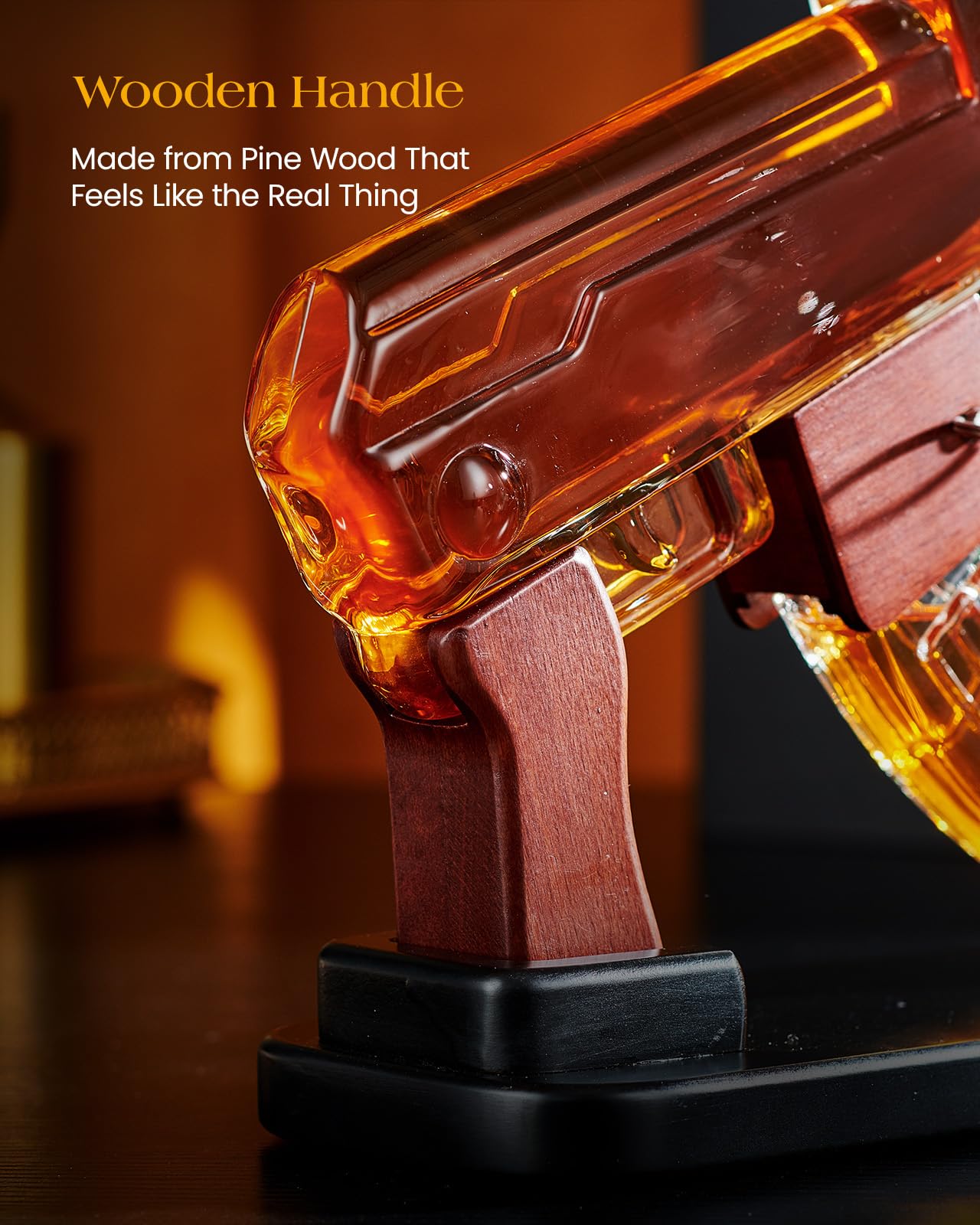 Kollea Birthday Gifts for Men Dad, Whiskey Decanter Sets for Men - Gun Decanter, Detachable Magazine & 2 Bullet Shot Glasses, Liquor Dispenser for Bar, Anniversary Military Fathers Present for Brother