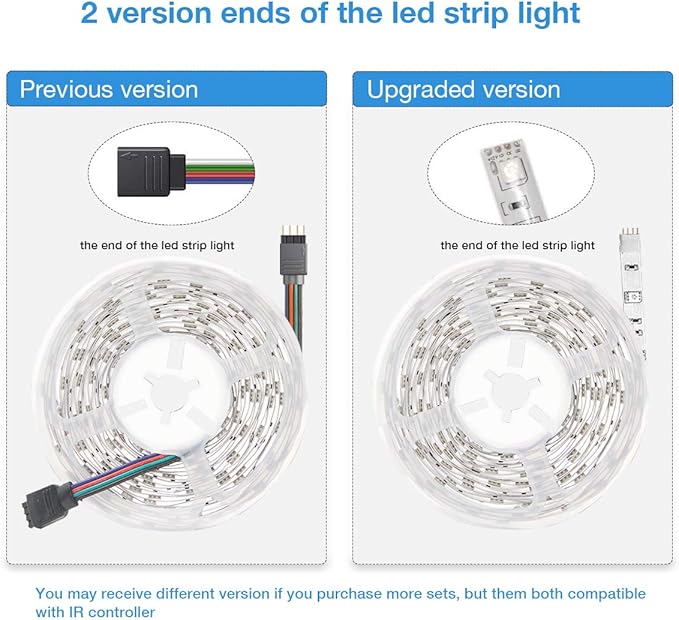 DAYBETTER Led Strip Lights 32.8 ft RGB Color Changing Lights Strip for Bedroom, Desk, Home Decoration, with Remote and Power Supply