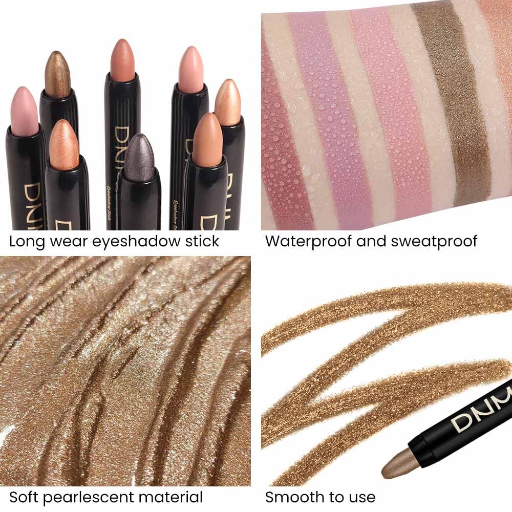 Kaely 8Pcs Cream Eye Shadow Sticks Set, Matte Shimmer Eyeliner Pencil Eyeshadow Palette Makeup, Eye Highlighter Brightener Stick for Older Women Waterproof Pigmented, sombras para ojos 06