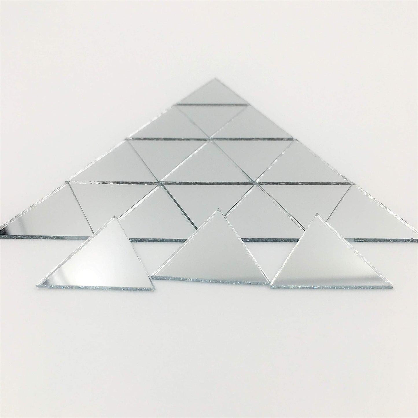 1" Triangle Mirror Mosaic Tiles Triangular Shape Craft Mirrors 150pcs"