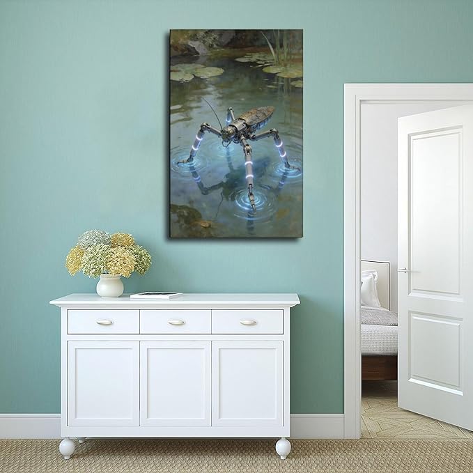 Framed Modern Sci Fi Wall Art for Living Room And Studio Futuristic Minimalist Decor 16x24inch(40x60cm)
