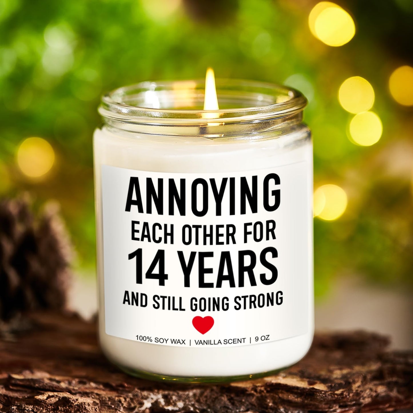 Younift Funny Scented Candle, 14 Year Anniversary, Gifts for Him, Her, 14th Anniversary, Gifts for Husband, Wife, Couple, 14 Year Wedding Anniv. Ivory Presents for Men, Women