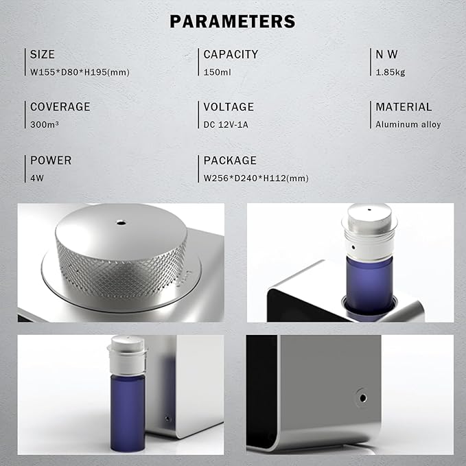 Wireless Smart Scent Waterless Home Fragrance Diffuser for Home, Spa, Office, Large Room,Cover Up to 2000 Sq. Ft, Commercial Aromatherapy Nebulizing Oil Diffuser Gift