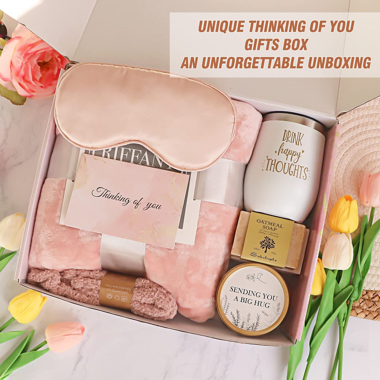 Birthday Gifts for Grandma, for Women, Mothers Day Self Care Gift, Unique Relaxing Spa Gift Basket with Luxury Flannel Blanket, Best Ideas for Grandmother Gigi Nana