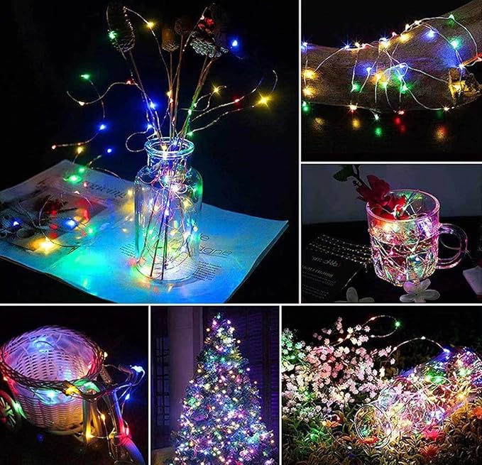 Fairy String Lights with Timer 33Ft 2pc 100 LED Battery Operated Fairy Lights Outdoor Waterproof for Wedding Home Parties Christmas Holiday Decoration