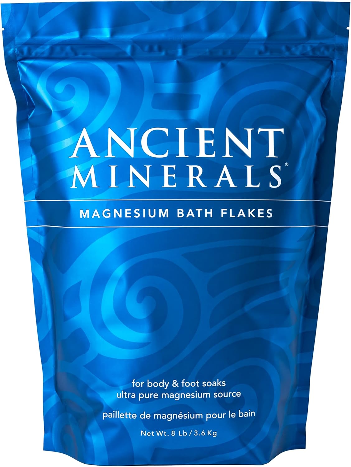 Ancient Minerals Magnesium Bath Flakes â Pure Zechstein Magnesium Chloride for Soaking and Whole-Body Replenishment, 8 lb Bag
