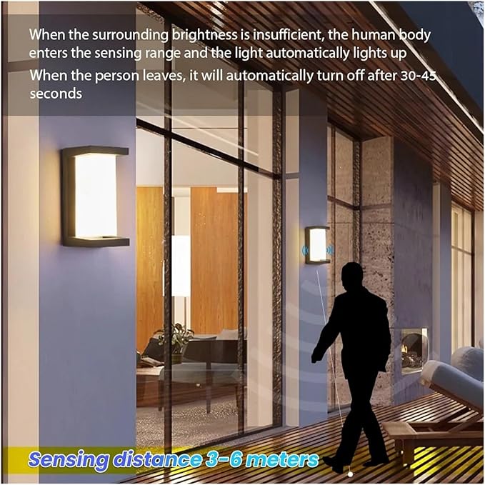 LED Wall Light, LED Wall Lamp Motion Sensor Waterproof Led Lights Wall Light Indoor Outdoor Wall Panels for Home Corridor Lighting,Modern Wall Lamp(Warm White,A with Sensor)