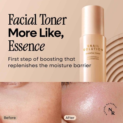 Nature Republic Snail Mucin Toner Emulsion Cream Set - Korean Skincare, Hydrating with Niacinamide, Face Moisturizer, Moisturizing Skin Care, Glow, Mucus