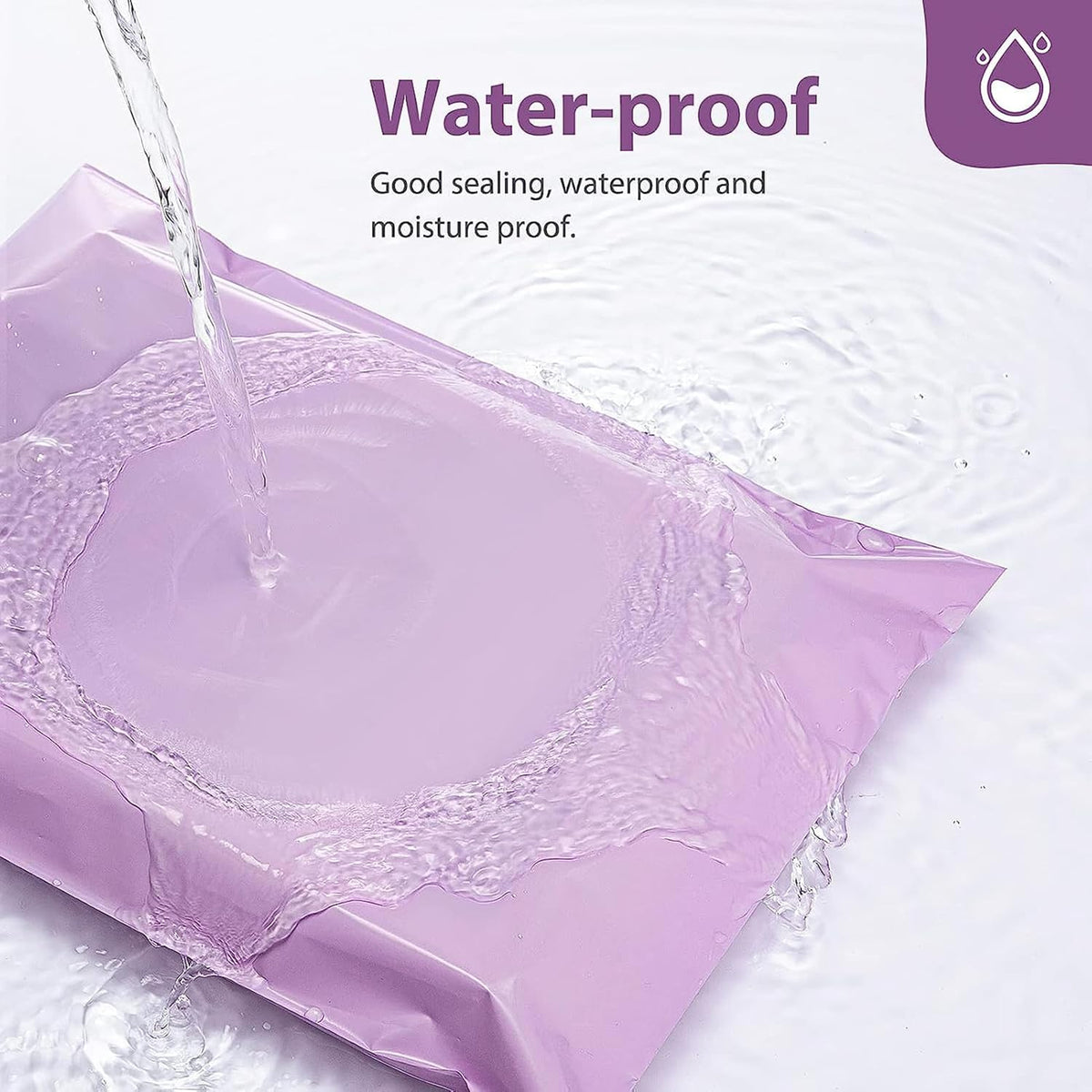 Fuxury Poly Mailers 10x13 Inch 500pc,Sturdy Shipping Bags for Clothes Bulk,Self Adhesive Mailing Shipping Envelopes,Waterproof Mailers Poly Bags,Colorful Packaging Bags for Small Business Purple