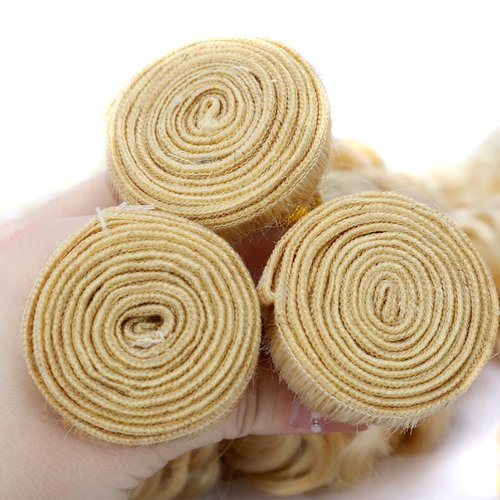 613 Human Hair Bundles Blonde Kinky Curly Bundles 613/27 Human Hair Bundle 20 22 24 inch Honey Blonde Bundle 300g