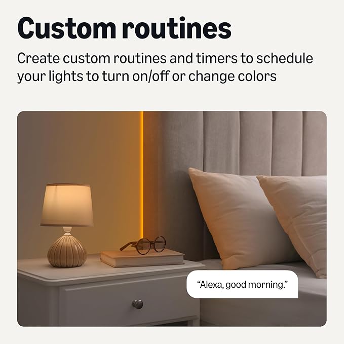 Amazon Basics Smart LED Light Strip, 16.4 Feet, RGB + Tunable White, Works with Alexa Only, 2.4 GHz Wi-Fi, No Hub Required