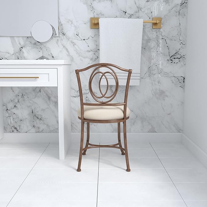 Hillsdale Emerson Metal Vanity Stool, Golden Bronze