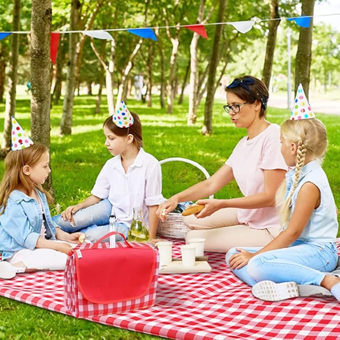 Lchkrep Picnic Blanket Beach Blankets 80"x60" Large Sandproof Waterproof Camping Portable Travel Blanket Play Mat for Outdoor Indoor Family Beach Park Grass,Hiking, Music Festival (Red)