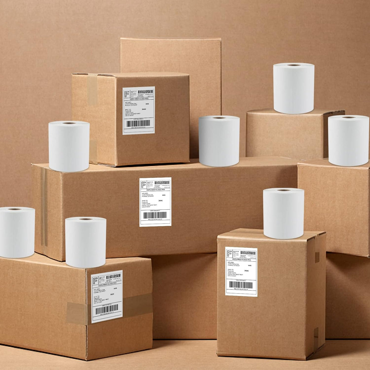MFLABEL 100 Rolls 4x6 Direct Thermal Blank Shipping Labels for Thermal Printer Shipping Labels with Perforated