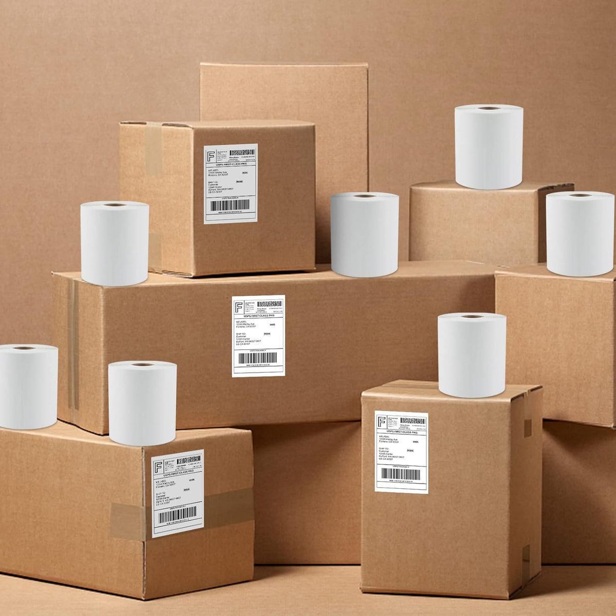 MFLABEL 4x6 Thermal Shipping Labels - 20 Rolls of 250, Perforated & Smudge-Proof Direct Thermal Labels Compatible with Rollo, Zebra, Munbyn |for Amazon USPS UPS FedEx Shopify (Not for Dymo/Brother)