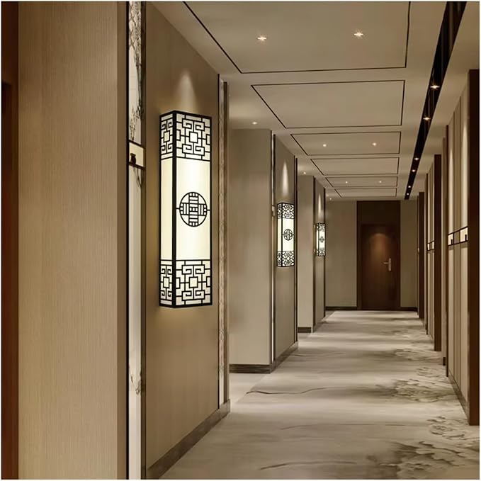 Chinese Style Bedroom Wall Lamp Strip Shaped Zen Background Wall Light Living Room Hallway Stairs Hotel Wall Sconces,Suitable for The Living Room
