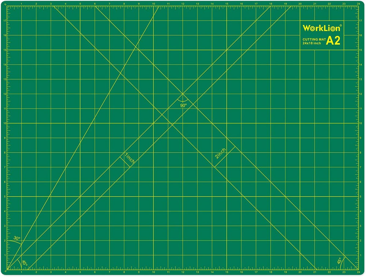 WORKLION 18'' x 24'' Large Self Healing PVC Cutting Mat, Double Sided, Gridded Rotary Cutting Board for Craft, Fabric, Quilting, Sewing, Scrapbooking - Art Project…