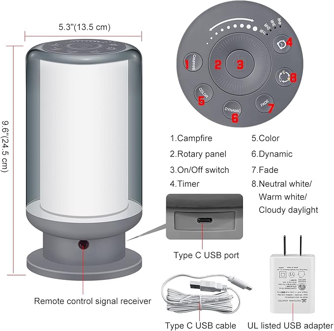 LED Color Changing Table Lamps, Dimmable Bedside Lamp with Remote, Plug in Desk Light Bedroom Lamp for Living Room-Grey