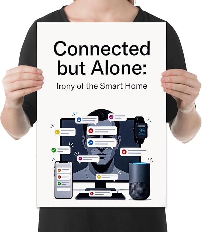 Home Office Poster Print - Connected but Alone: Irony of the Smart Home - 13x19 - Modern Minimalist Design