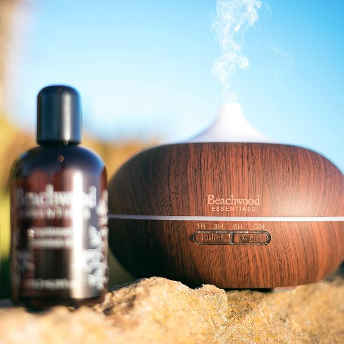 Ultimate Ultrasonic Aromatherapy Diffuser for Essential Oils - Therapeutic Grade, Helps You to Relax - 3 Timer & 7 Ambient Light Settings - Up to 16 Hours of Use - Bamboo, 300mL