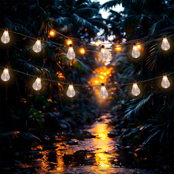 Afirst LED Outdoor String Lights Waterproof with 35 Edison Bulbs, 15ft Patio Lights for Garden, Backyard, Porch, Holiday (Brown)