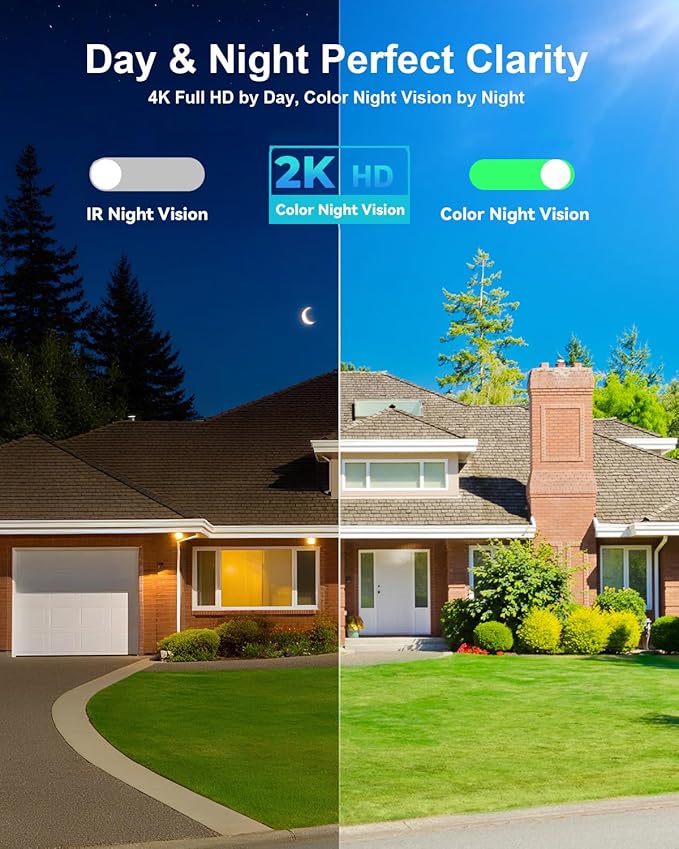 Solar Security Cameras Wireless Outdoor 2Packs -2K WiFi Cameras for Home Security with Solar/Battery Powered,360° PTZ Outdoor Camera, Wireless Outdoor Camera