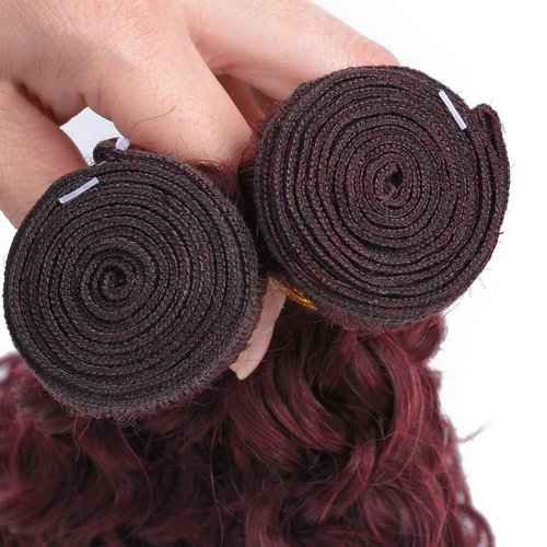 Fabimiya Bundles Human Hair Jerry Curly Burgundy 99J Human Hair Bundles Unprocessed Brazilian Virgin Hair Bundles Burgundy 99J Human Hair Bundles Quick Weave Hair Extension