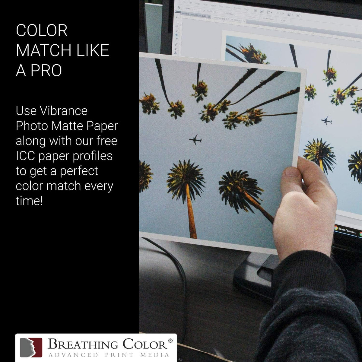 Vibrance Matte Photo Printer Paper 12 mil 230 gsm Matte Finish Premium Photo Paper Roll on 3in Core 36 in x 100 ft Works with Most Inkjet Printer Professional Makes and Models Like Epson Canon HP