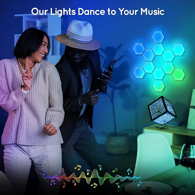 Infinity Hyper Cube LED Table Lamp, Color-Changing Music-Sync APP-Controlled Ambient Light for Gaming, Party, Home (10 Inches)