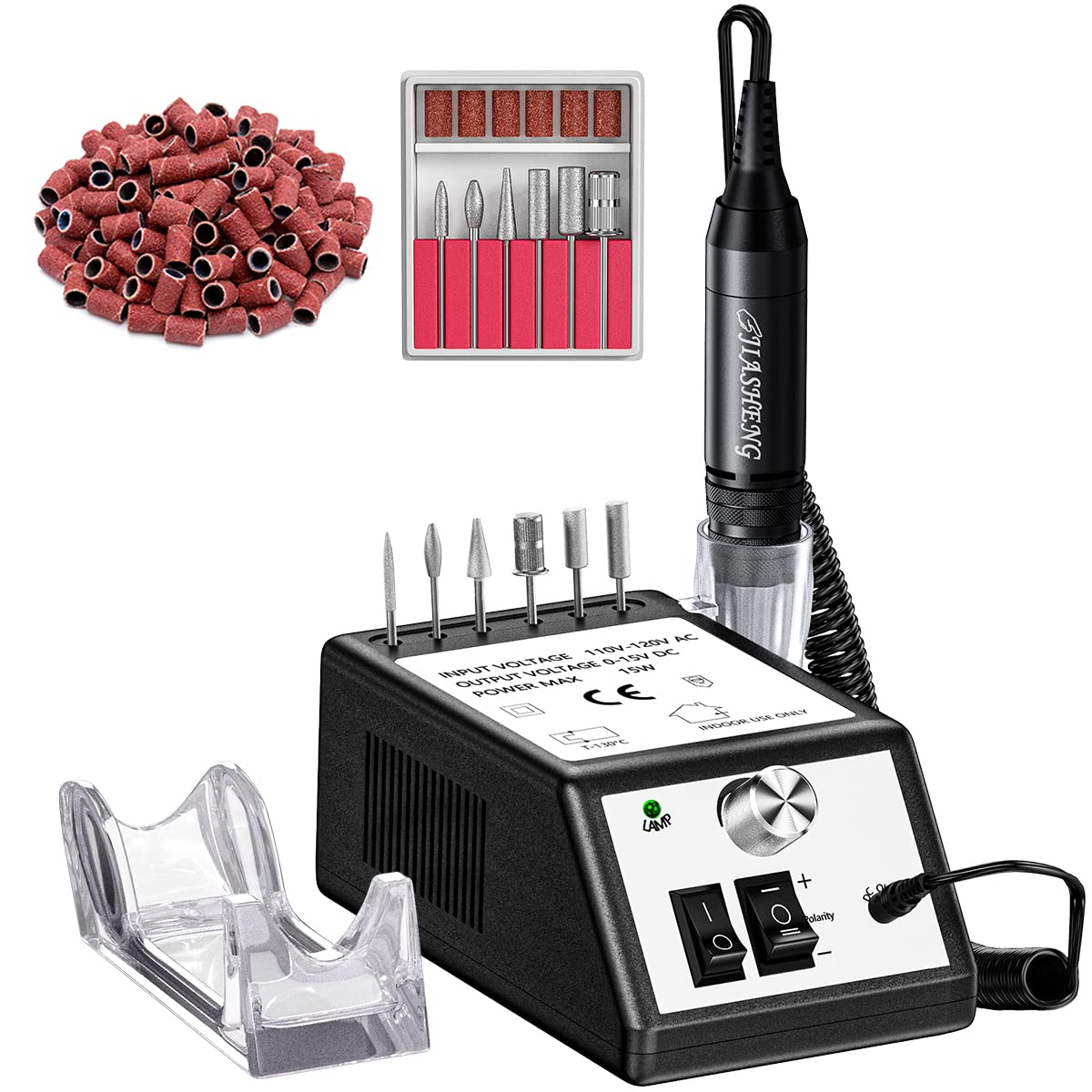 JIASHENG Professional Nail Drill, 30000rpm Nail Drill Machine for Nail Tech Supplies, Acrylic Electric Efile Nail Drill for Polishing Shaping Removing Acrylic Nails Poly Nail Gels