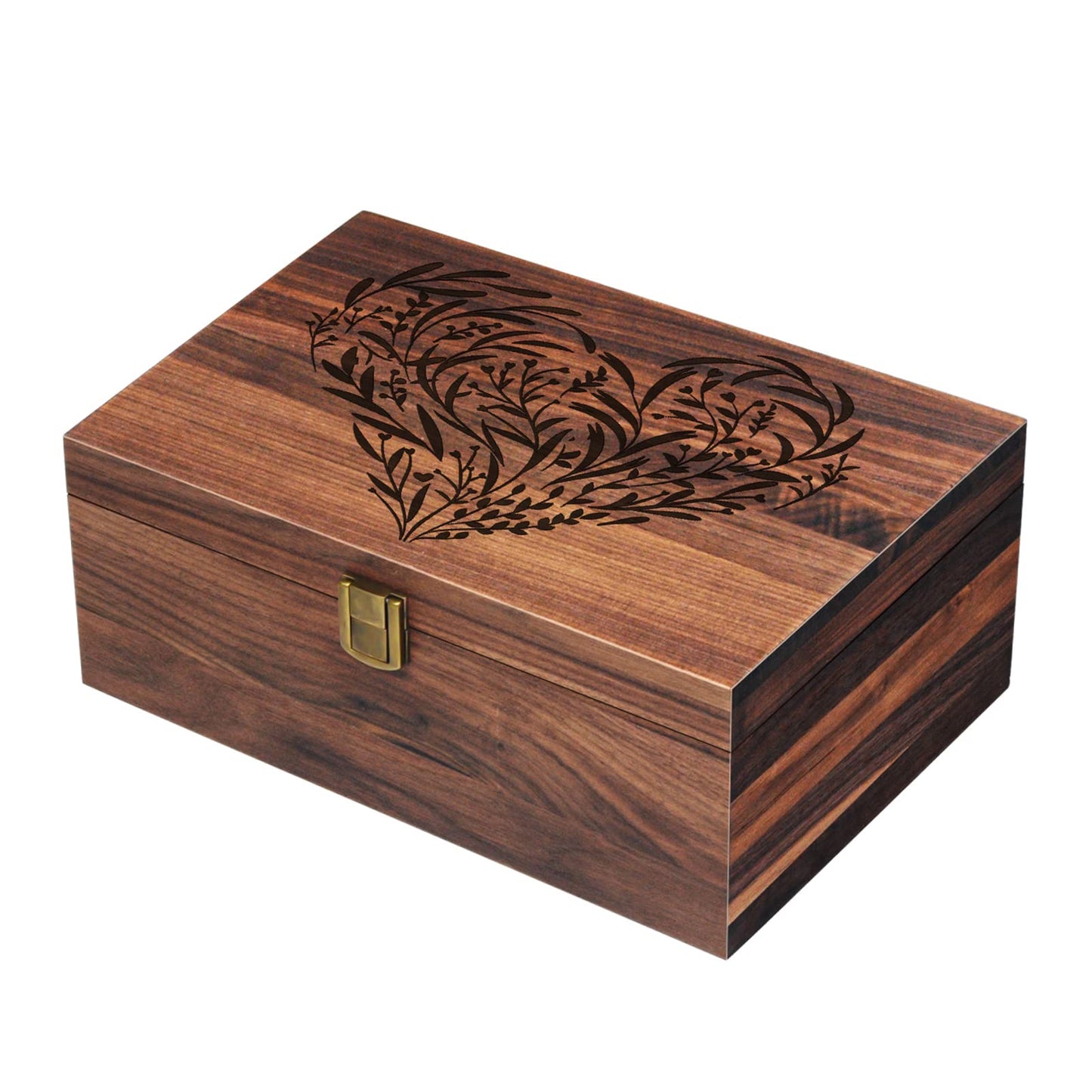 EXISTING Memory Box for Keepsakes, Floral Heart Laser Cut Wood Keepsake Memory Box, Large Wooden Storage Box with Hinged Lid, Keepsake Boxes Gift for Wedding, Valentines Day Anniversary Baby Shower