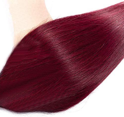 Color 99J Human Hair Bundles Burgundy 18 20 22 Inch Straight Burgundy 99J Bundles Human Hair Extension 11A Brazilian Virgin Quick Weave Hair for Black Women