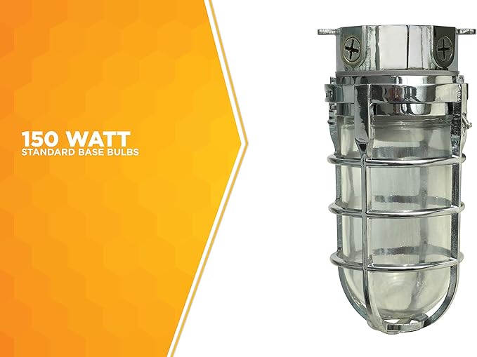 Woods L1706CH Vandal Resistant 150W Incandescent Security Light, Ceiling Mount, Chrome