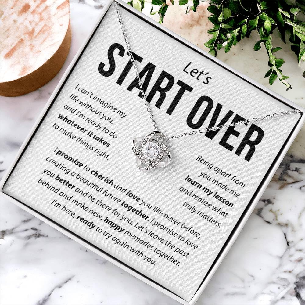 Start Over Necklaces, To My Soulmate Necklace For Women, Gift For Girlfriend, Personalized Birthday Gift For Her Anniversary Valentine, To My Wife Necklace From Husband (Box Standard, Silver)
