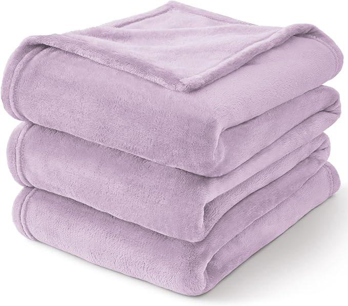 BEDELITE Fleece Blanket King Size Blankets for Bed, Luxury Plush Cozy Fuzzy Blanket 108x90 inches, Super Soft Warm Lightweight Throw Blanket All Seasons Suitable, Lilac