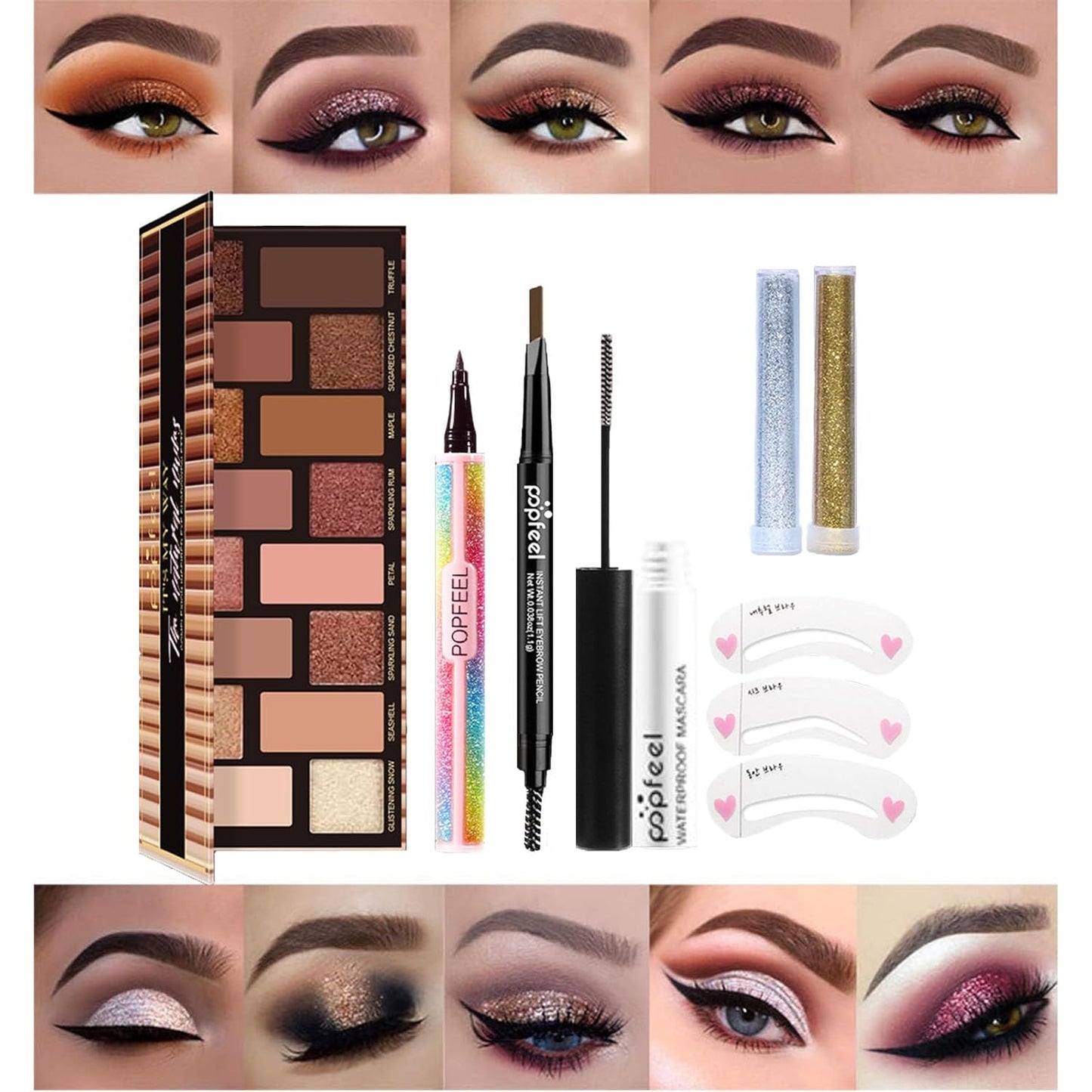 Makeup Kit for Women Full Kit, All in One Makeup Sets for Teens Girls Beginner Gift, Includes Eyeshadow Palette, Liquid Foundation, Concealer, Lip Gloss, Mascara, Powder Puff