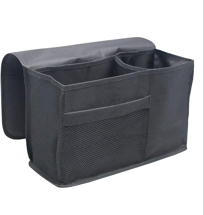 Bedside Caddy Organizer for Bunk Bed, Loft Bed, and Dorm, Storage for Phone, Tablet, Remote, Magazines, Water Bottle, Perfect for College Dorm Room Essentials – Warsaw Grey