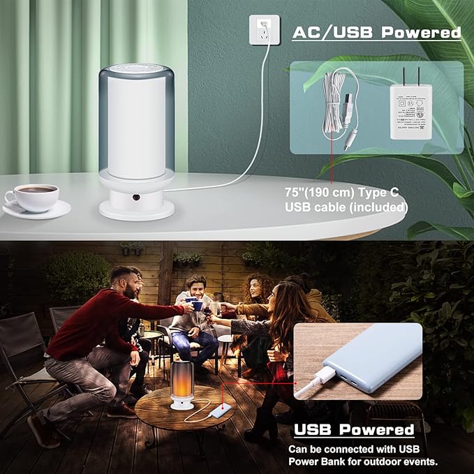 LED Color Changing Table Lamps, Dimmable Bedside Lamp with Remote, Plug in Desk Light Bedroom Lamp for Living Room-White
