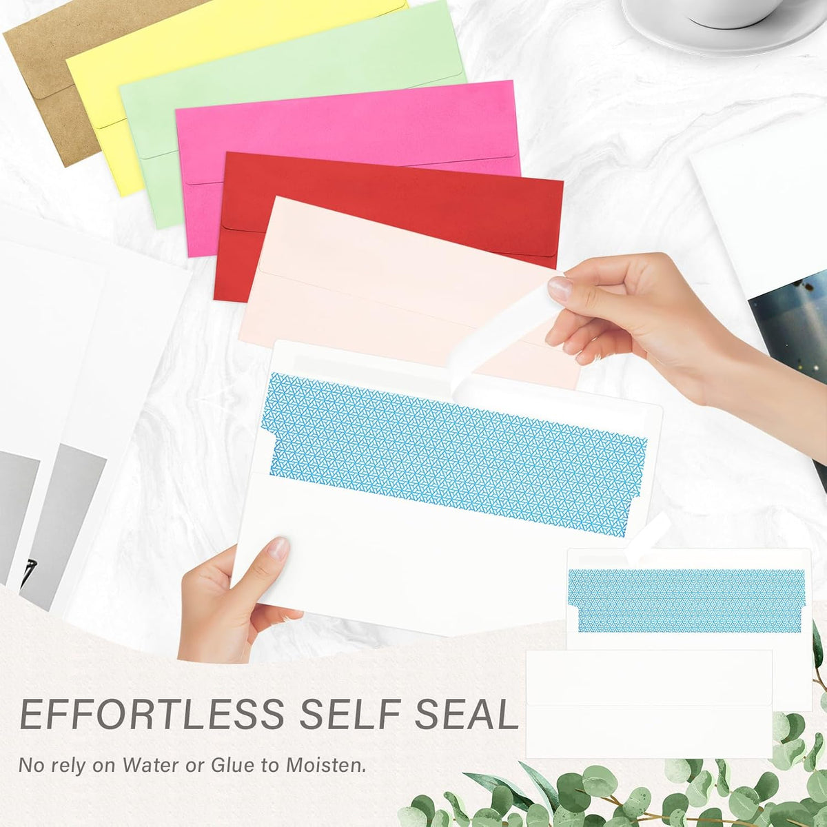 50 Pack #10 Business Envelopes, Self Seal Standard White Envelopes for Secure Business & Legal Mailing, Office, Checks, Letter, Invoices, 4 1/8 x 9 1/2 Inches
