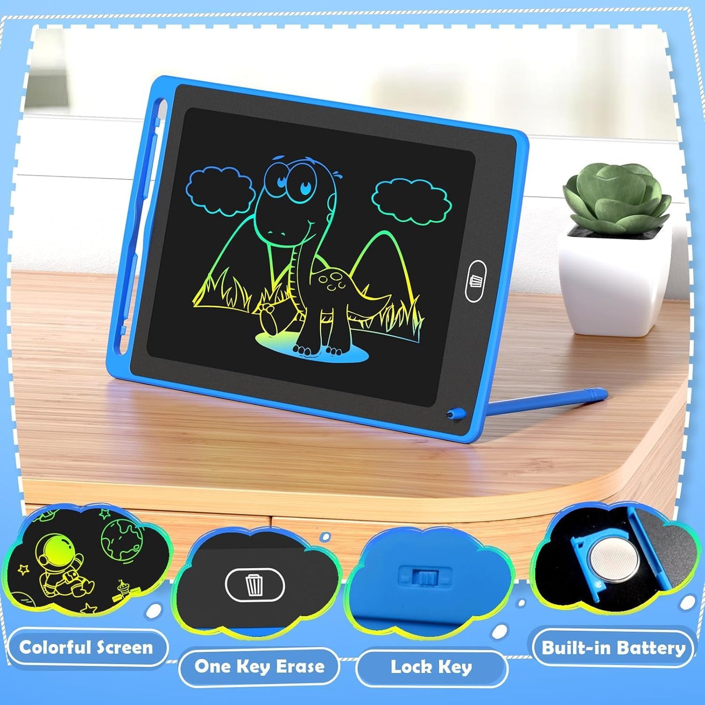 12 Pack LCD Writing Tablet for Kids, 8.5 Inch Colorful Doodle Board Drawing Tablet, Erasable Doodle Pad for Toddlers, Educational Learning Toys Birthday Gifts for Boys Girls Age 3 4 5 6 7 8