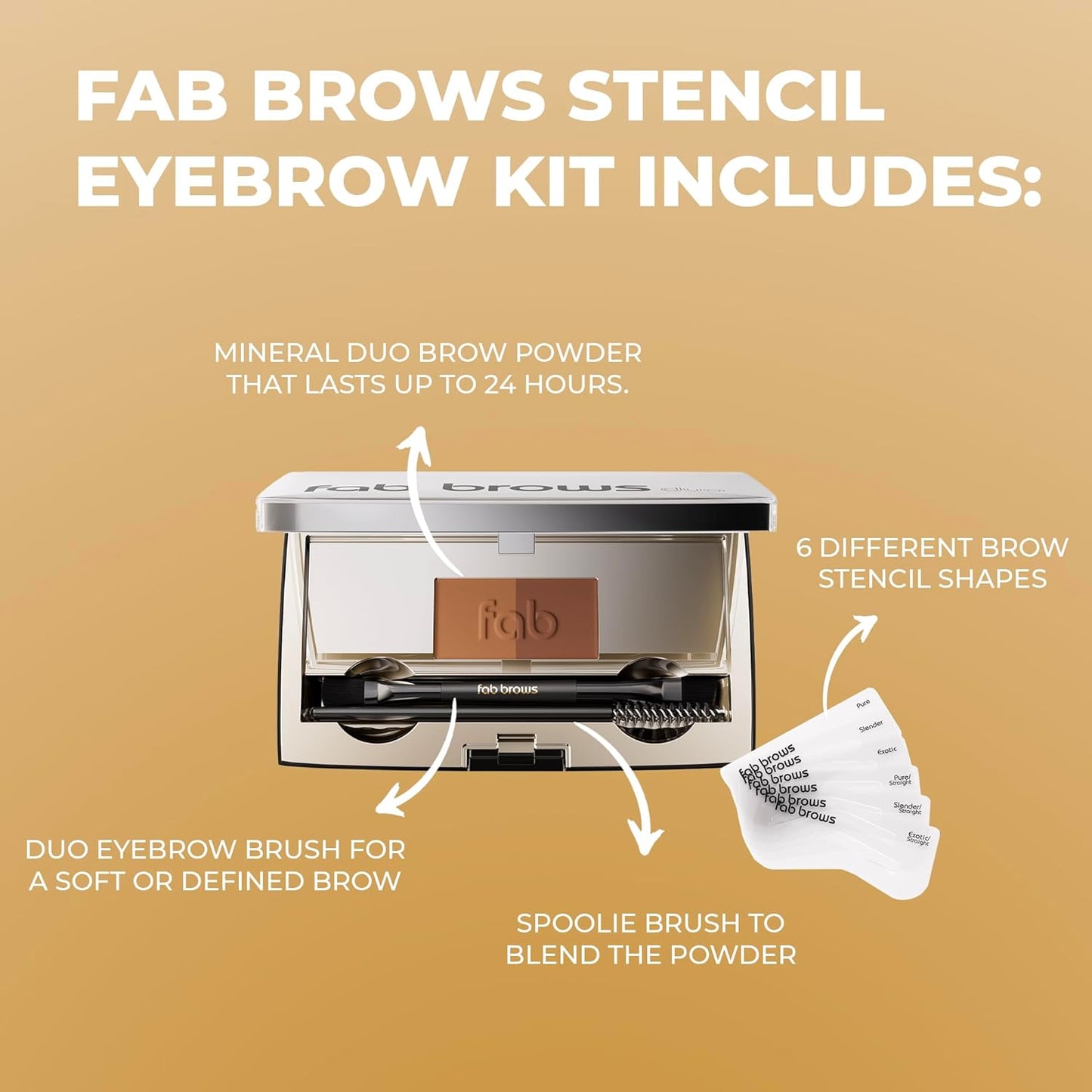 Duo Eyebrow Kit - Light / Medium Brown Makeup Kits Eye Brow Stencil Contour Palette Cosmetics Powder for Women