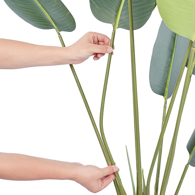 VEVOR Artificial Bird of Paradise Tree, 5 FT Tall Faux Plant, PE Material & Anti-Tip Tilt Protection Low-Maintenance Plant, Lifelike Green Fake Tree for Home Office Warehouse Decor Indoor Outdoor