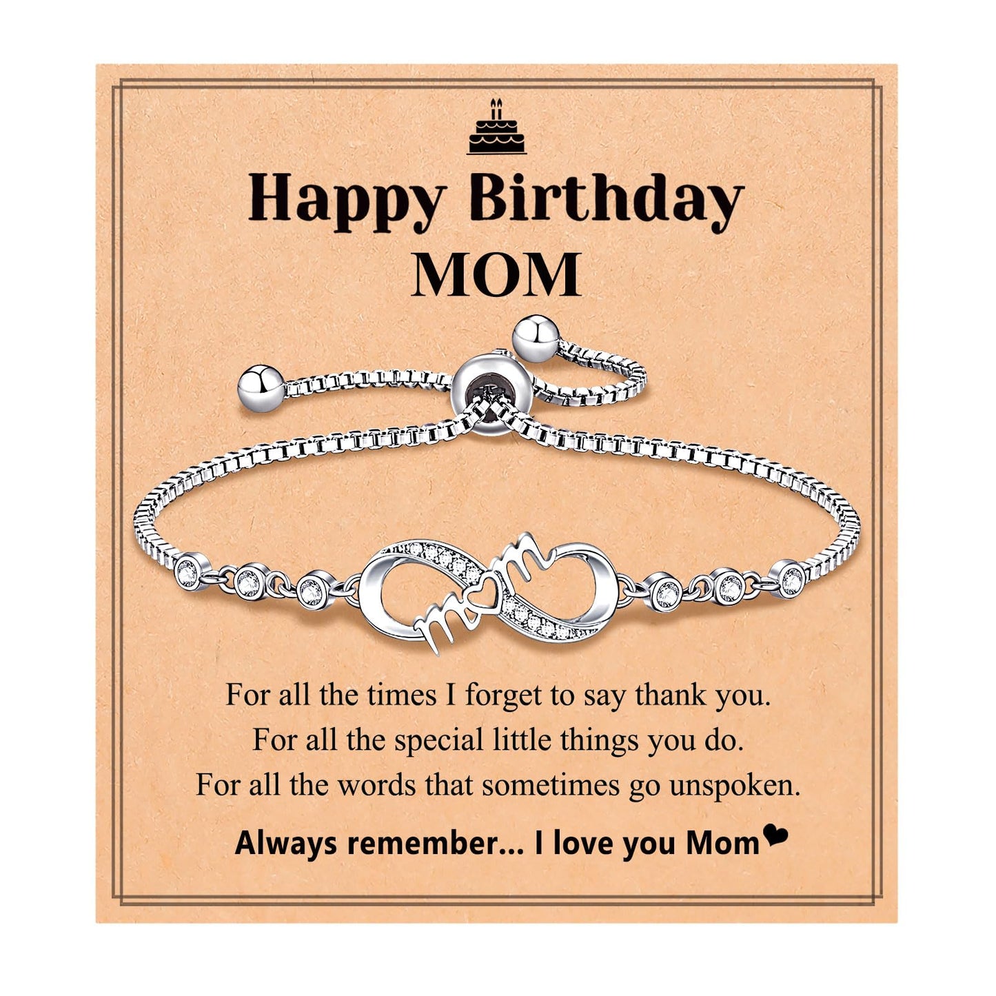 UNGENT THEM Mom Birthday Gifts from Daughter Son Happy Birthday Unique Cool Mother Bday Presents Ideas Bracelets for Women