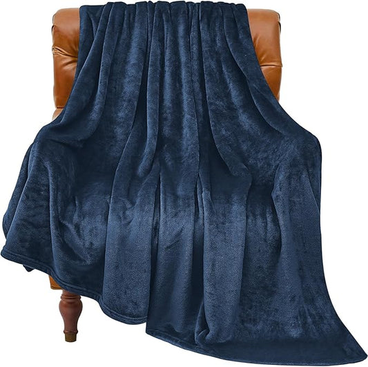 BEDELITE Fleece Blanket Twin Size Navy Blue Throw Blankets for Couch & Bed, Luxury Plush Cozy Fuzzy Blanket 60x80 inches, Super Soft Warm Lightweight Throw Blanket for Travel Camping