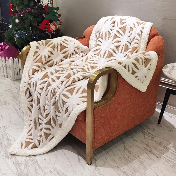 LOMAO Sherpa Fleece Blanket Fuzzy Soft Throw Blanket Dual Sided Blanket for Couch Sofa Bed (Khaki, 60''x80'')