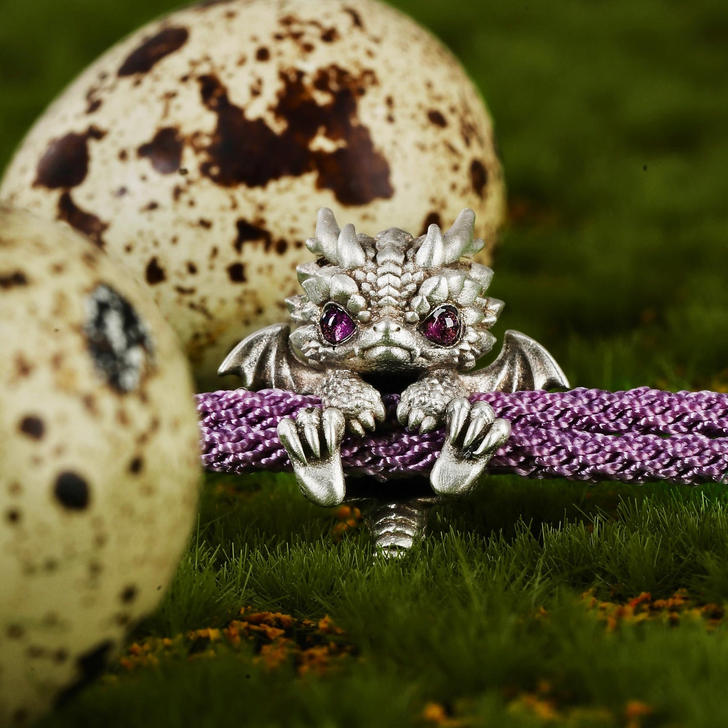 Handmade Sterling Silver Baby Dragon Charm Bracelet, Crystal gemstone eyes,Birthday gift,Friendship gift,Gift for her,Gift for him,Men jewelry,Halloween Jewelry,costum accessories