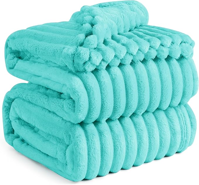 Bedsure GentleSoft Blue Full Blanket for Couch - Cozy Soft Blankets for Women, Cute Small Fleece Throws for Girls, Birthday Gifts for Women Decor Gifts for Mom, Blue Fog, 84x90 Inches