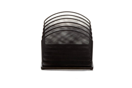 Mind Reader Vertical File Storage, Desktop Organizer, Mail Sorter, Office, Metal Mesh, 11.14"L x 7.28"W x 11.22"H, Black