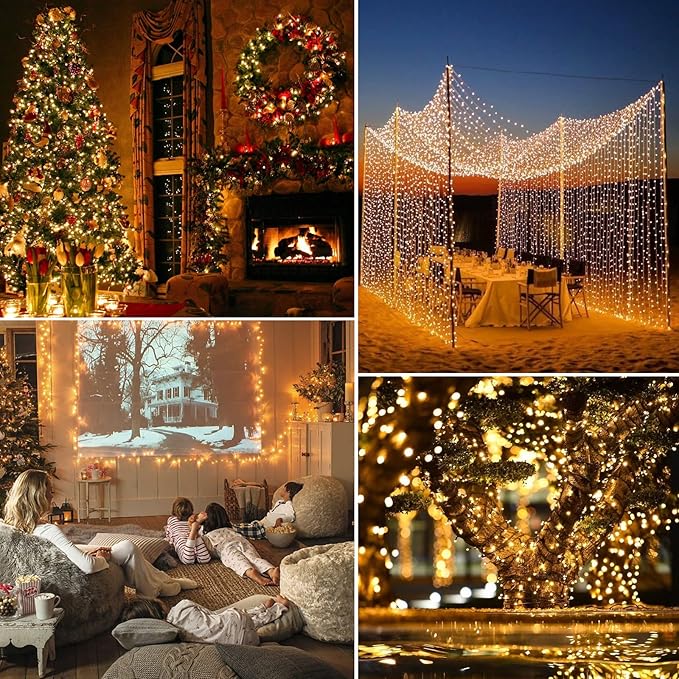 Christmas LED Mini String Lights, 28Feet 100LEDs Mini Lights for Christmas Tree, UL Listed Christma Lights Set Waterproof Plug in for Outdoor Indoor Wreath Roof Garland Holiday Decoration, Warm White