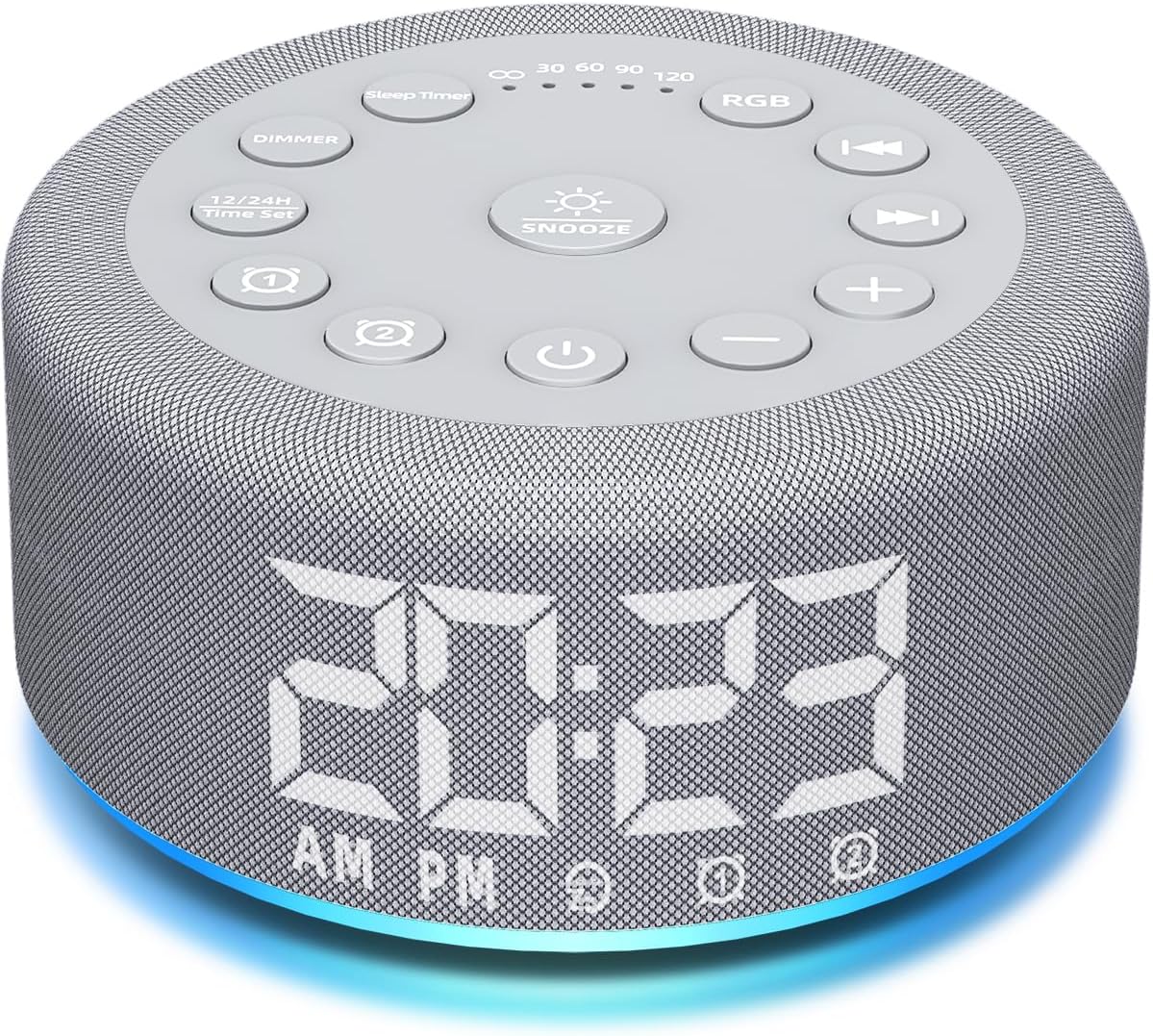 Sound Machine Alarm Clock White Noise Brown Noise Machine Night Light with Dual Alarms Backup Battery 30 Sleeping Sounds for Baby Kids Adults 32 Level Volume 5 Timers 15 Wake Up Sounds Memory Function
